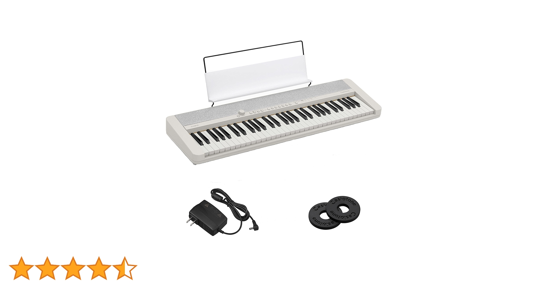 【美品】CASIO カシオトーン CTS1WE キーボード 61鍵標準鍵 CASIO CT-S1 WE ホワイト 61鍵盤CTS1 白 Casiotone カシオトーン